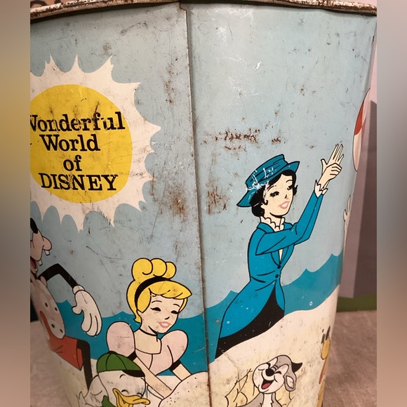 Vintage 1966 J. Chein World of Disney Metal Bucket SEE PICTURES - Picture 7 of 12